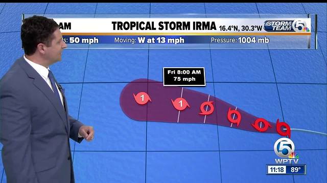 Tropical Storm Irma forms in the eastern Atlantic Ocean