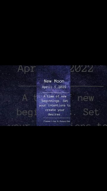 New Moon April 1,2022