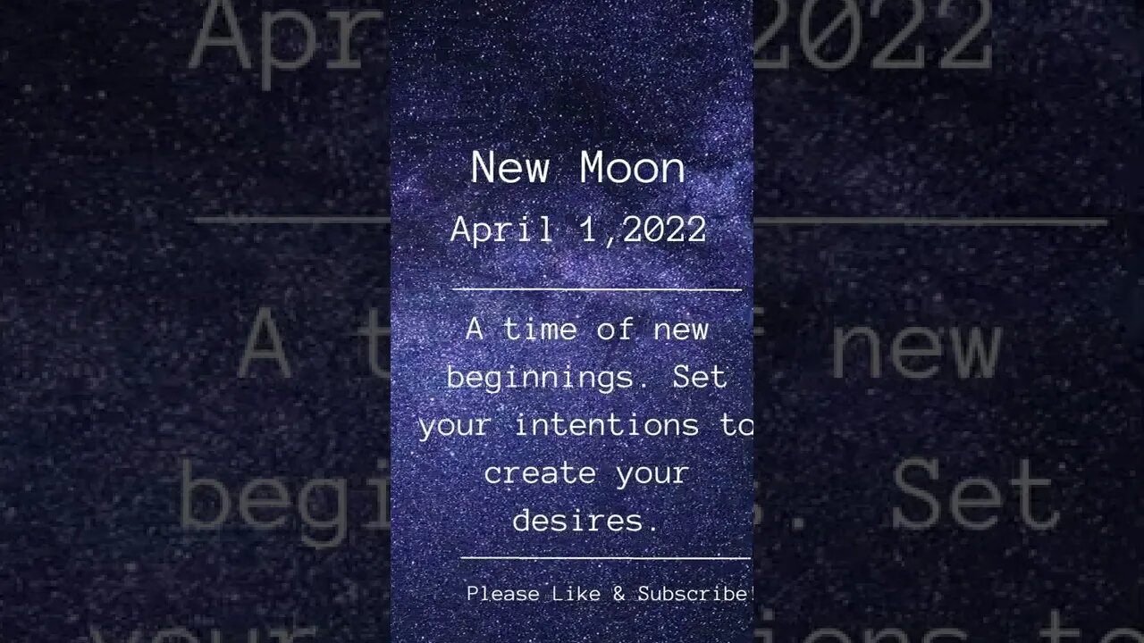 New Moon April 1,2022