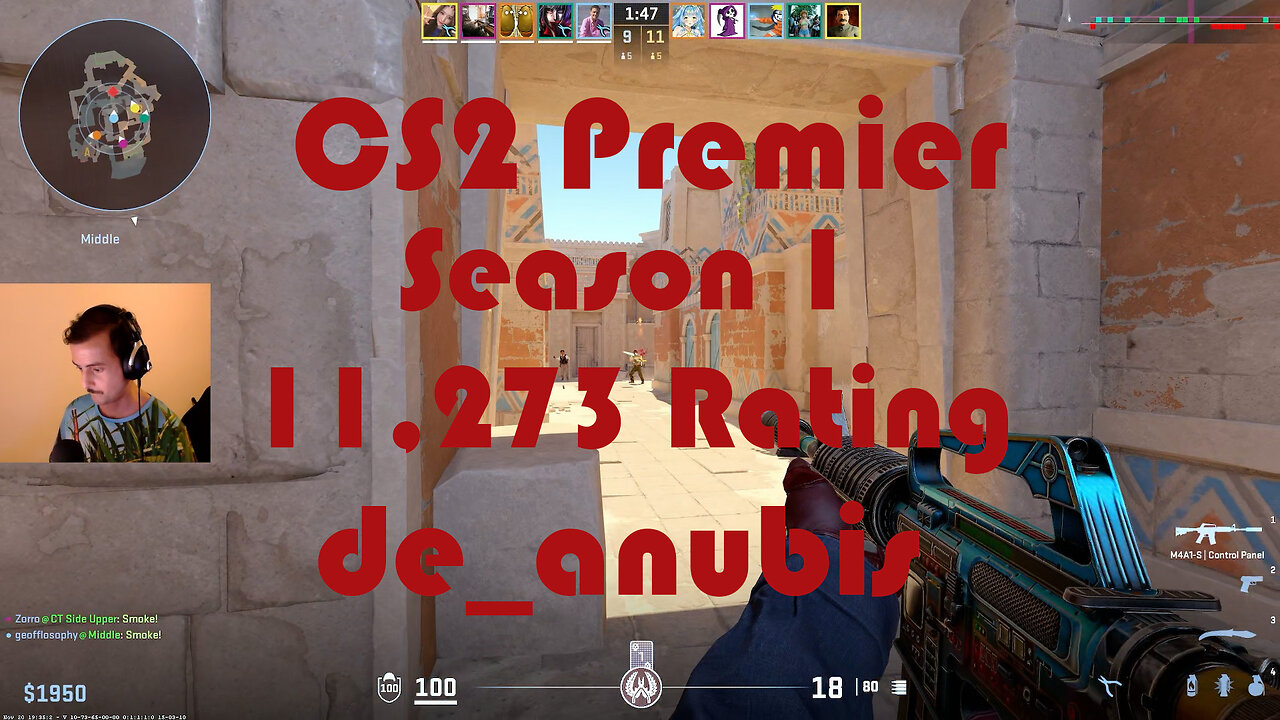 CS2 Premier Matchmaking - Season 1 - 11,273 Rating - de_anubis