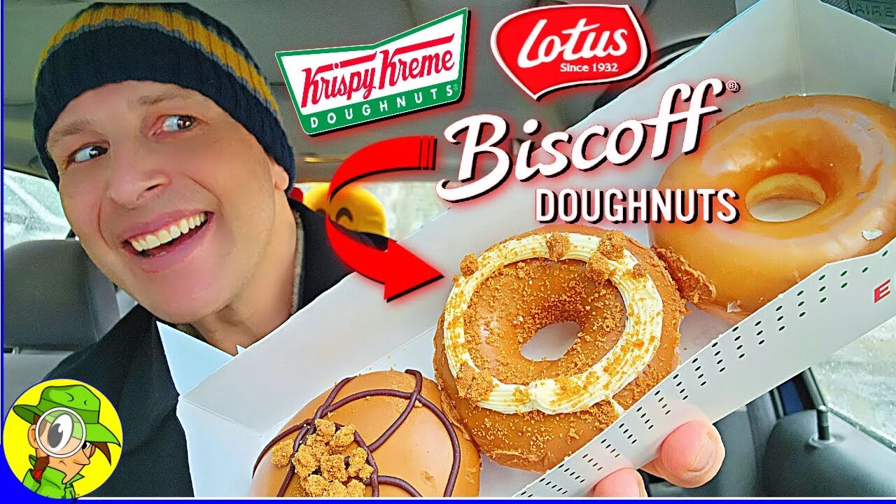 Krispy Kreme® LOTUS BISCOFF® COOKIE BUTTER DOUGHNUTS Review 🍪🧈 ALL 3 FLAVORS! 🤯 Peep THIS Out! 🕵️‍♂️