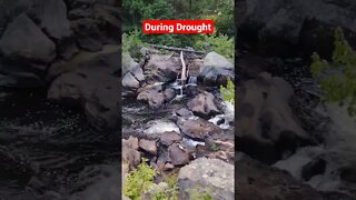 Waterfall Before and After Drought #rain #drought #shorts #waterfall