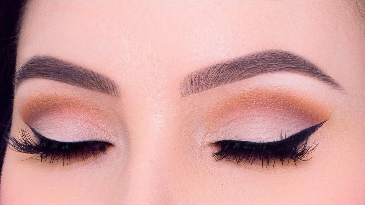 Soft Brown Matte Cut Crease Eye Makeup Tutorial