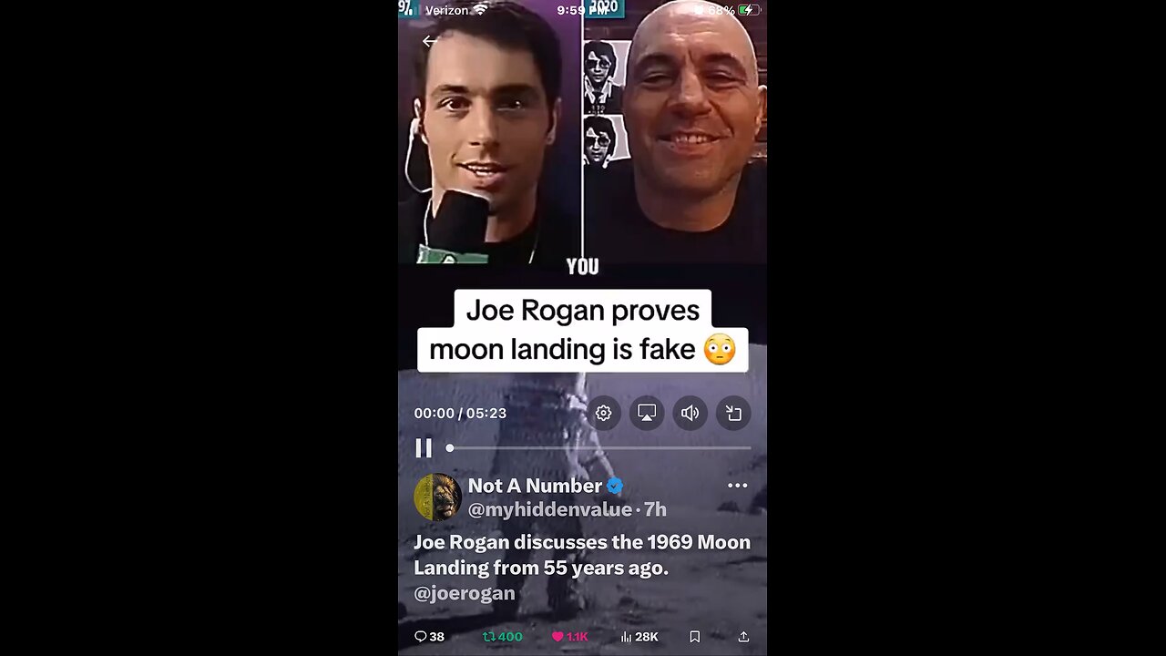 Joe Rogan discusses the 1969 Moon Landing from 55 years ago.