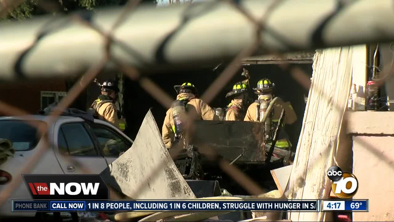 Garage fire highlights concern over squatters in Chollas View