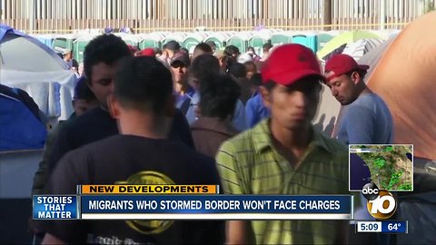 Migrants who stormed border won't face charges