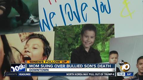 Mother files lawsuit over bullied son's death