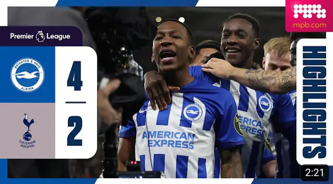 PL Highlights: Brighton 4 Spurs 2