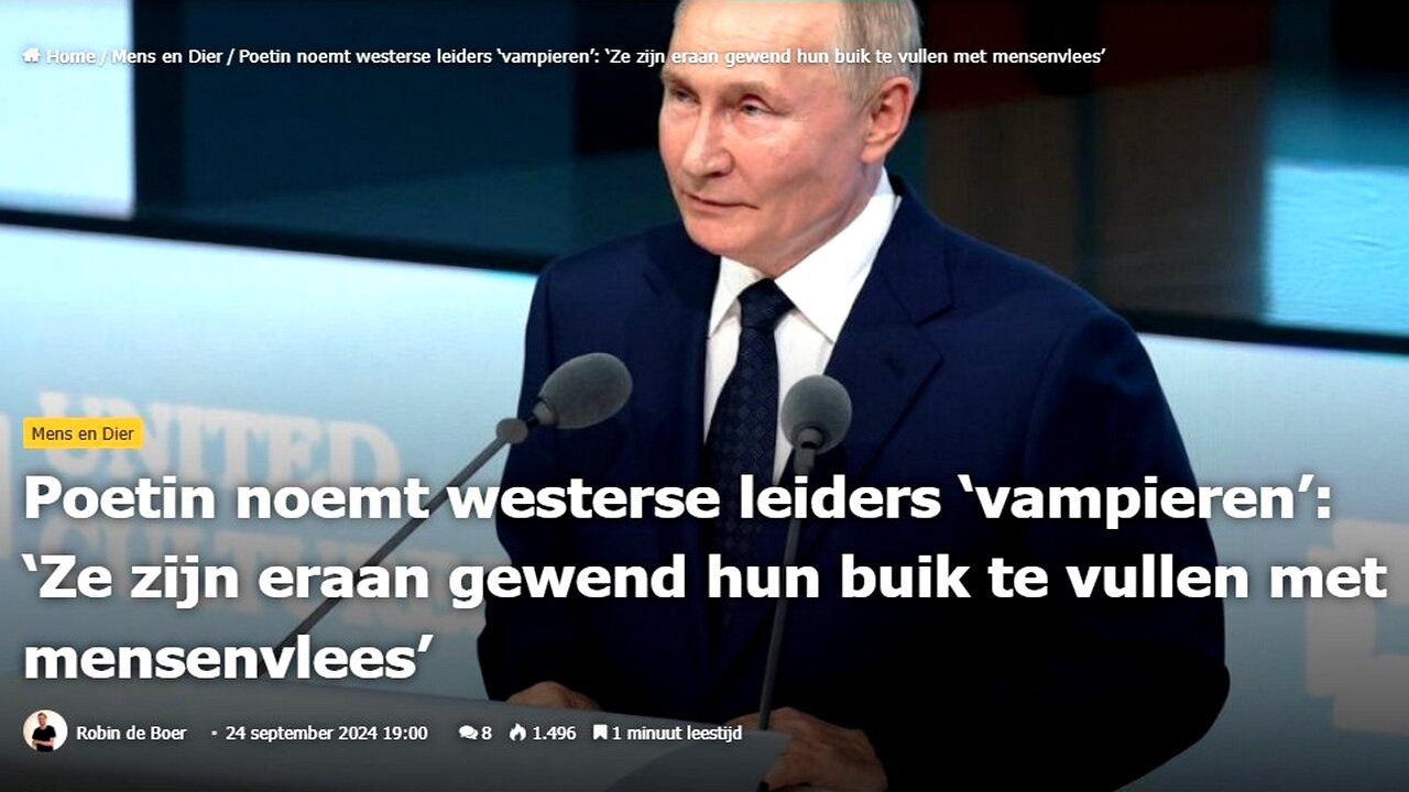 Poetin noemt westerse leiders ‘vampiers’.