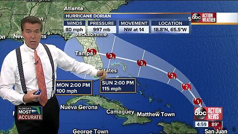 Hurricane Dorian | 5 p.m. update