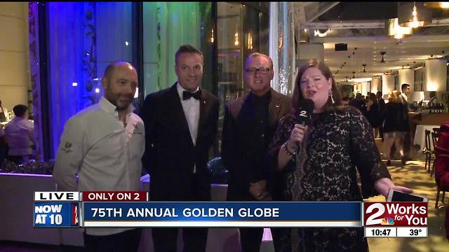 Celebrities arrive at Golden Globes NBC after party
