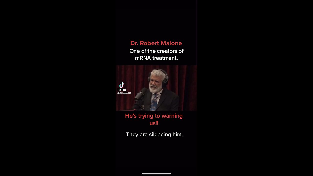 Dr. Robert Malone is being silenced everywhere. This needs to be heard.