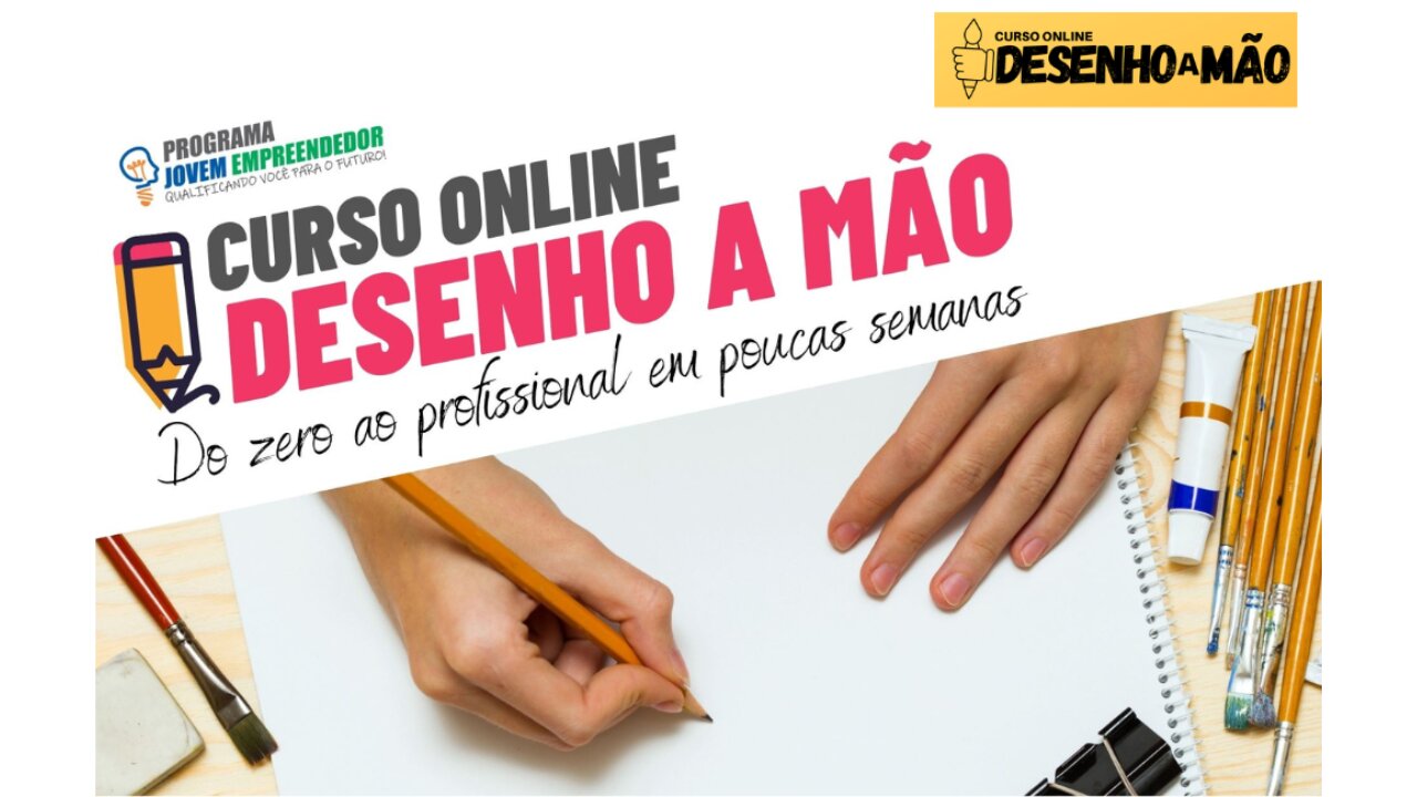 Mostrando o Curso de Desenho à Mão Todo Online e Completo do Portal Jovem Empreendedor por dentro