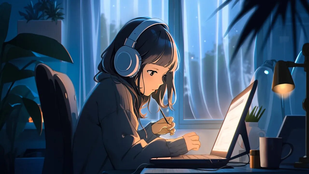 A rainy night with Lofi music helps inspire learning 🌙 Chill lofi mix ~ Study, relax, stress relief