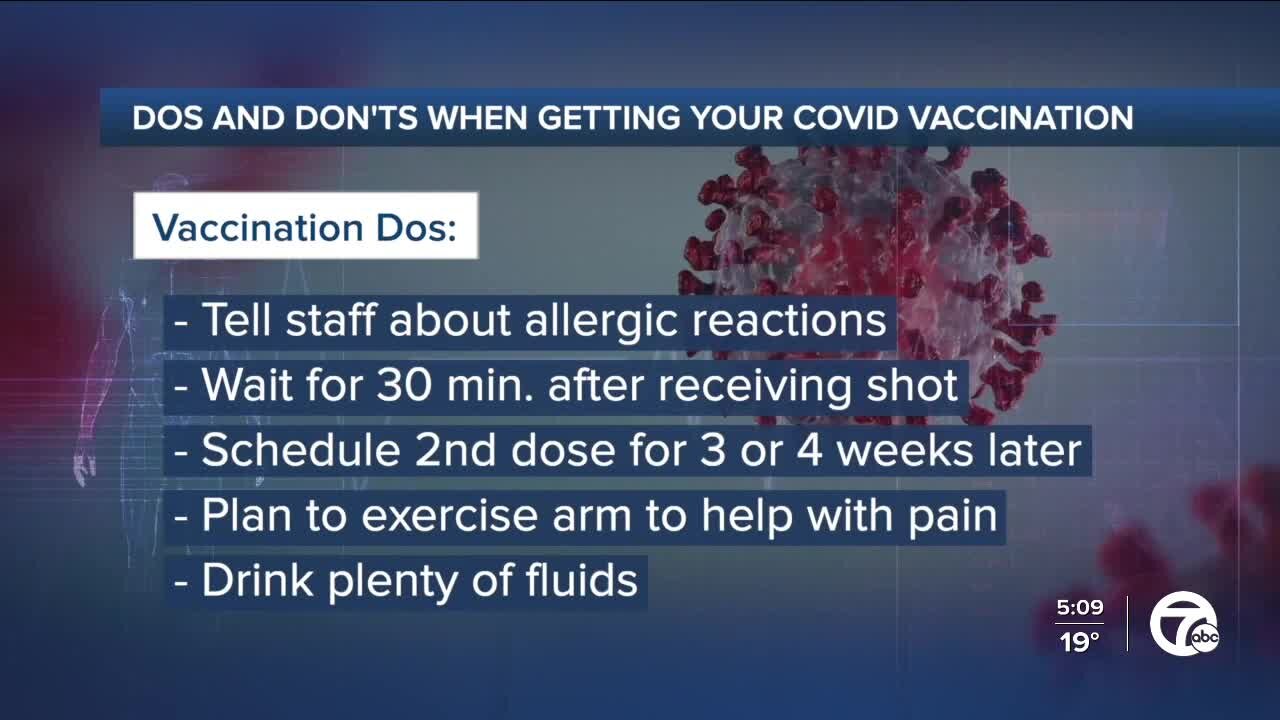 Dos and don'ts when preparing to receive the COVID-19 vaccine