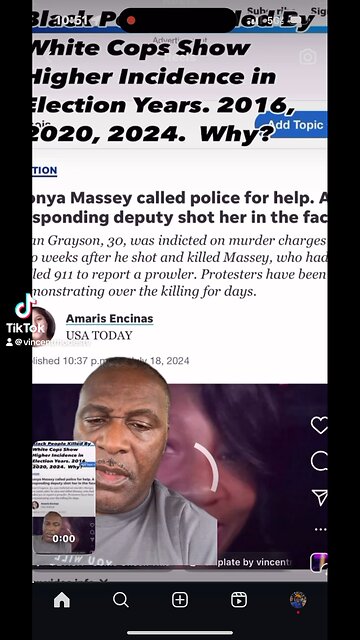 Higher Incidence of White Cops Shooting Blacks in Election Years