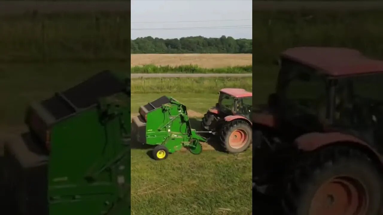 Makin’ hay!!! #hay #haybaling #haybaler #johndeere #kubota #farm #ranch #rakinghay #cuttinghay