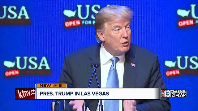 President Donald Trump spends the day in Las Vegas