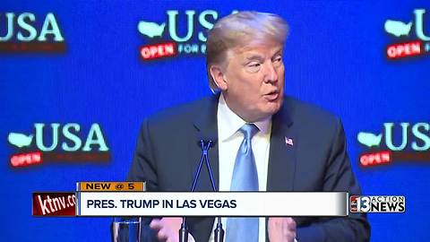 President Donald Trump spends the day in Las Vegas