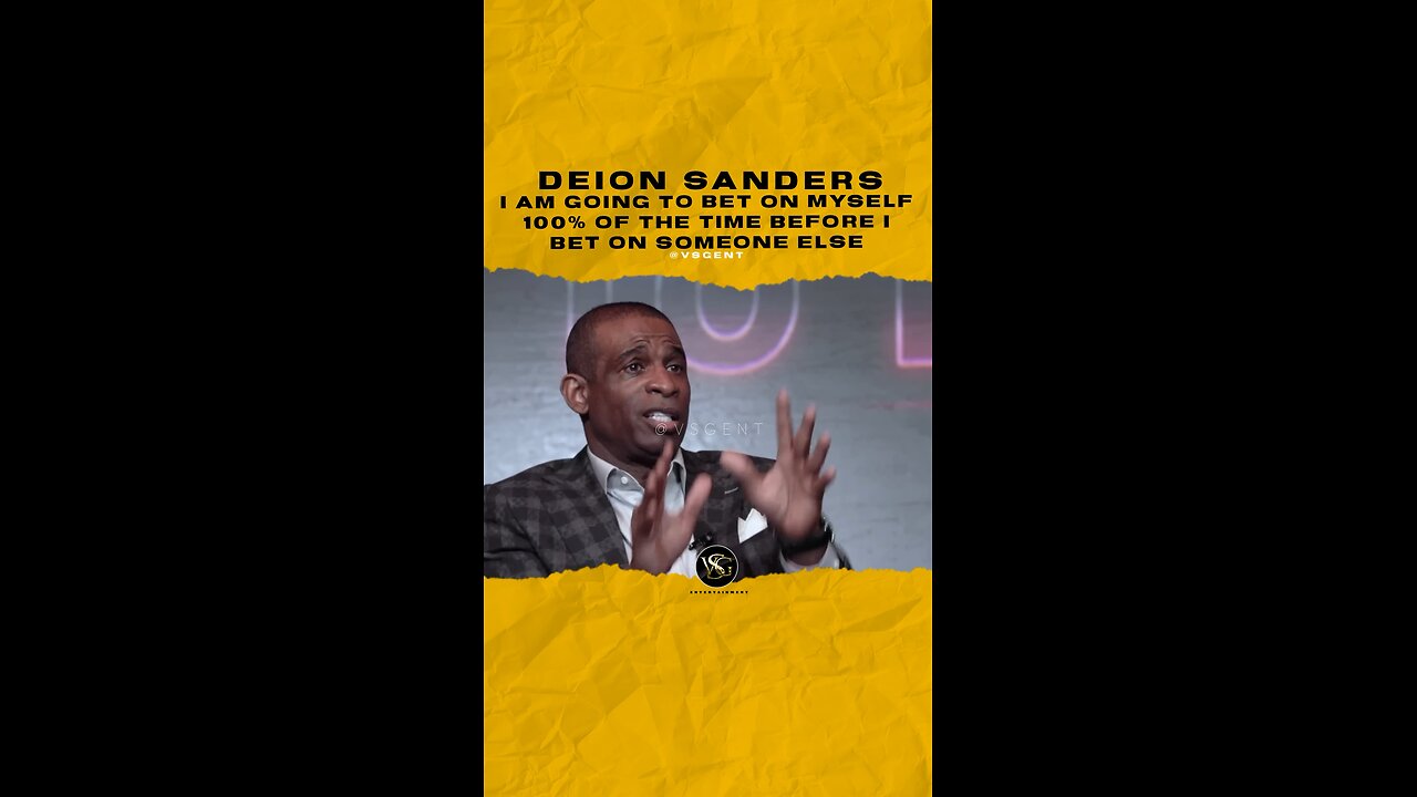 @deionsanders I am going to bet on myself 100% of the time before I bet on someone else