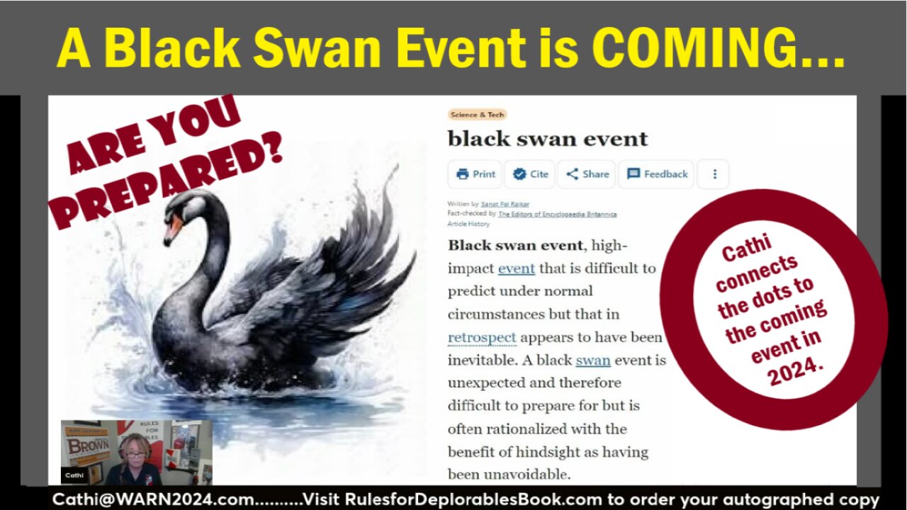 A Black Swan is COMING...Connecting the Dots to Survive