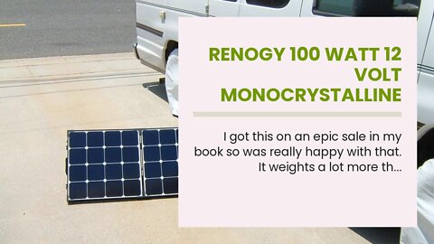 Renogy 100 Watt 12 Volt Monocrystalline Off Grid Portable Foldable 2Pcs 50W Solar Panel Suitcas...