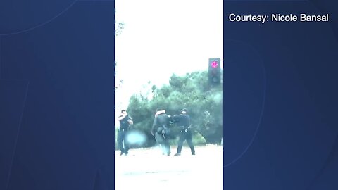 RAW VIDEO: Arrest of apparent homeless man in La Jolla