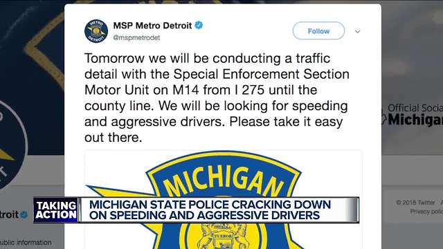 Michigan State Police cracking down on speeding and aggressive drivers