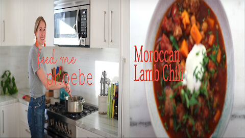 Moroccan Lamb Chili with Sweet Potatoes, Chickpeas and Kale