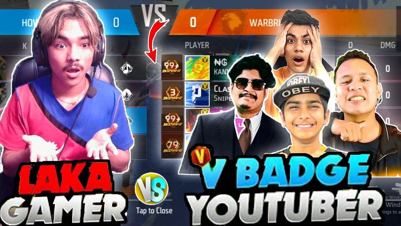 4 v badge youtuber vs Laka Gamer😱 15 ki strike hogai mere 🥰