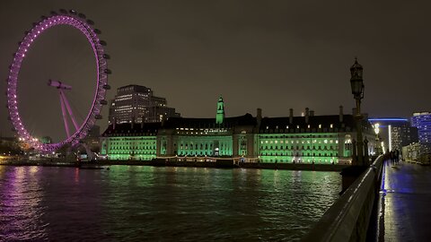 LONDON EYE FROM THAMES RIVER