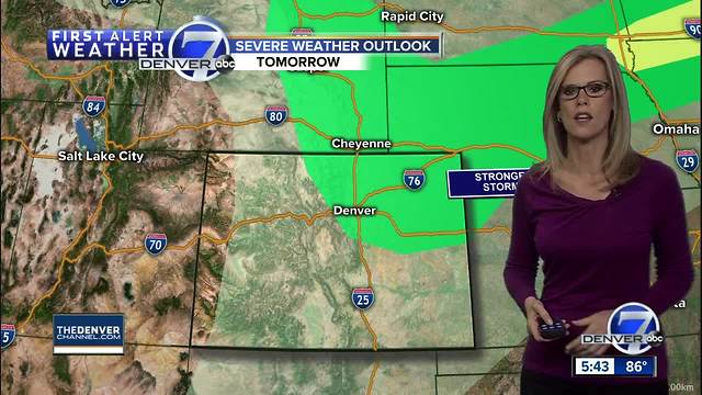 A chance for rain on Sunday in Denver