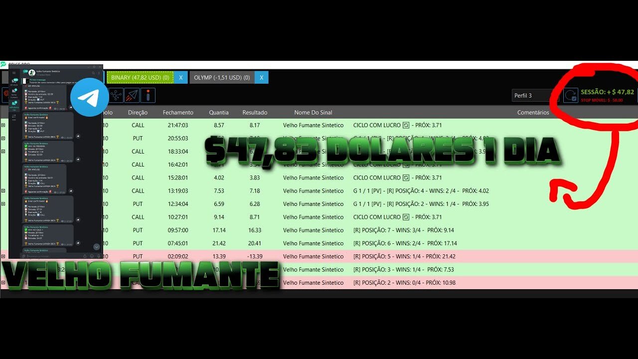 Velho Fumante COPY Trader - Conectando GRUPO VIP no Bot