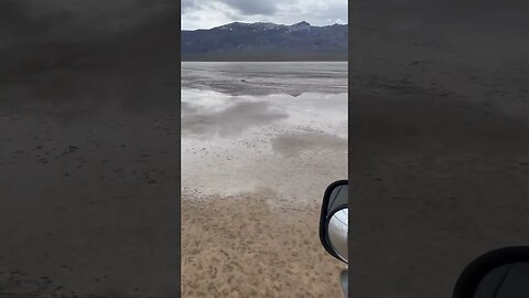 Exploring a wet dry lakebed.