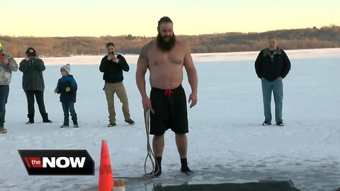 WWE's Braun Strowman does Polar Plunge in Wisconsin