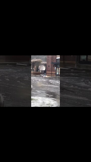 Watch how smooth he got up 🤣 #ice #snow