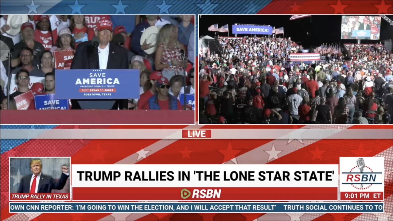 ⚔️ 🇺🇸 🦅 Oct 22 2022 - Crowd Sings National Anthem For J6'ers At Trump Rally > Thank You Juan!