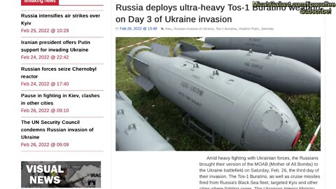 Ukraine Update - Kiev Battlefront. Thermobaric Weapons on the move