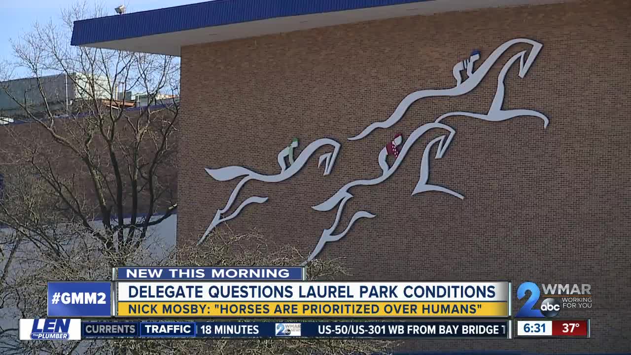 Baltimore City Delegate questions Laurel Park living conditions before voting on bill to fund racetrack