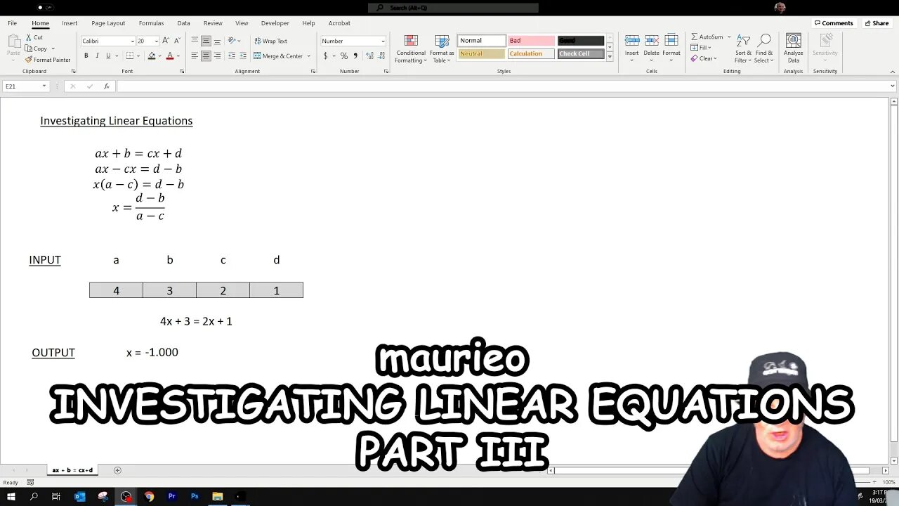 maurieo INVESTIGATING LINEAR EQUATIONS PART III