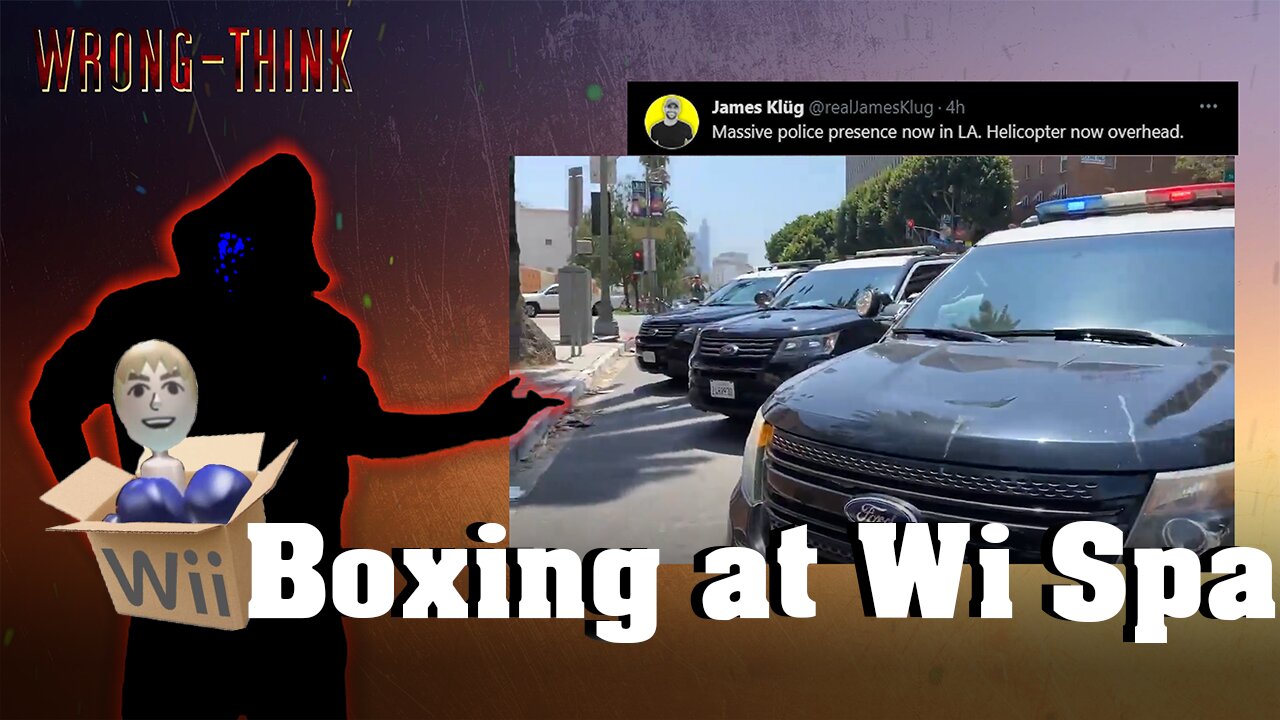 Wii boxing at Wi spa. Protesters and Ideas clash in front of Wi spa in the Streets of LA.