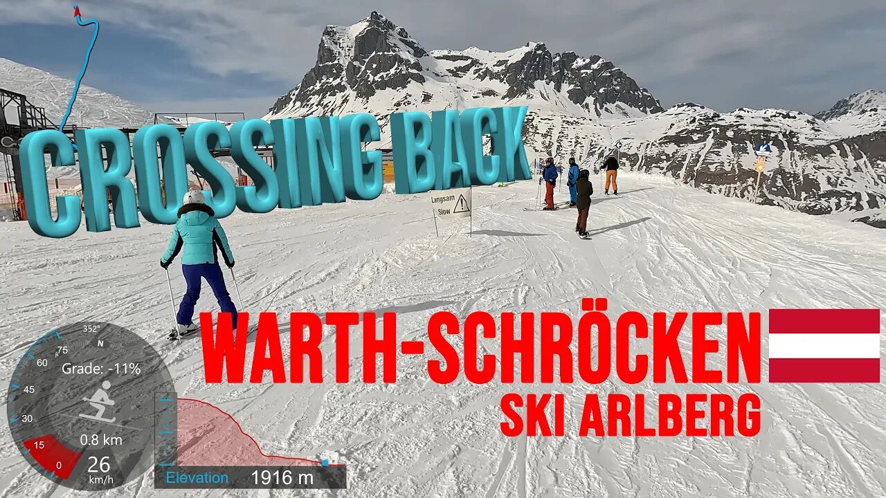 [4K] Skiing Warth-Schröcken, Crossing Back Steffisalp to Hochalp, Ski Arlberg Austria, GoPro HERO11