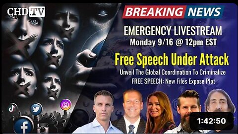 EMERGENCY LIVESTREAM: Free Speech Under Attack | Sept. 16