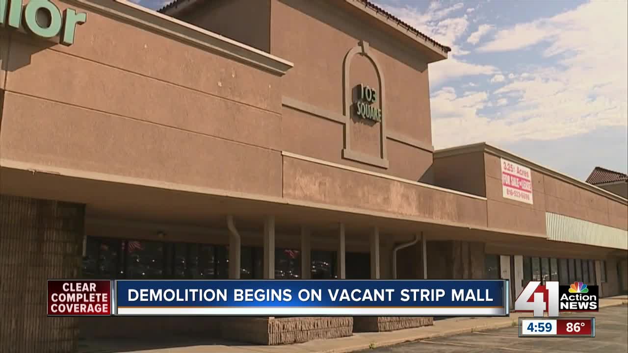 Demolition begins on vacant strip mall