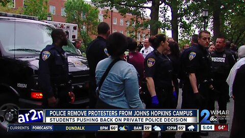 Police arrest protesters following protracted sit-in at Johns Hopkins against ICE contracts, university police