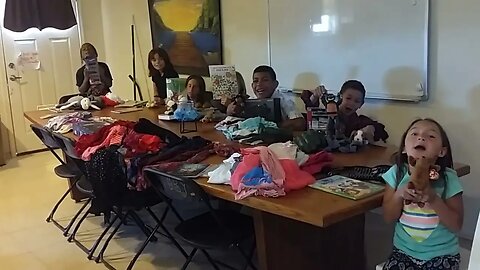 The Kids Thank Tammy for the Gifts