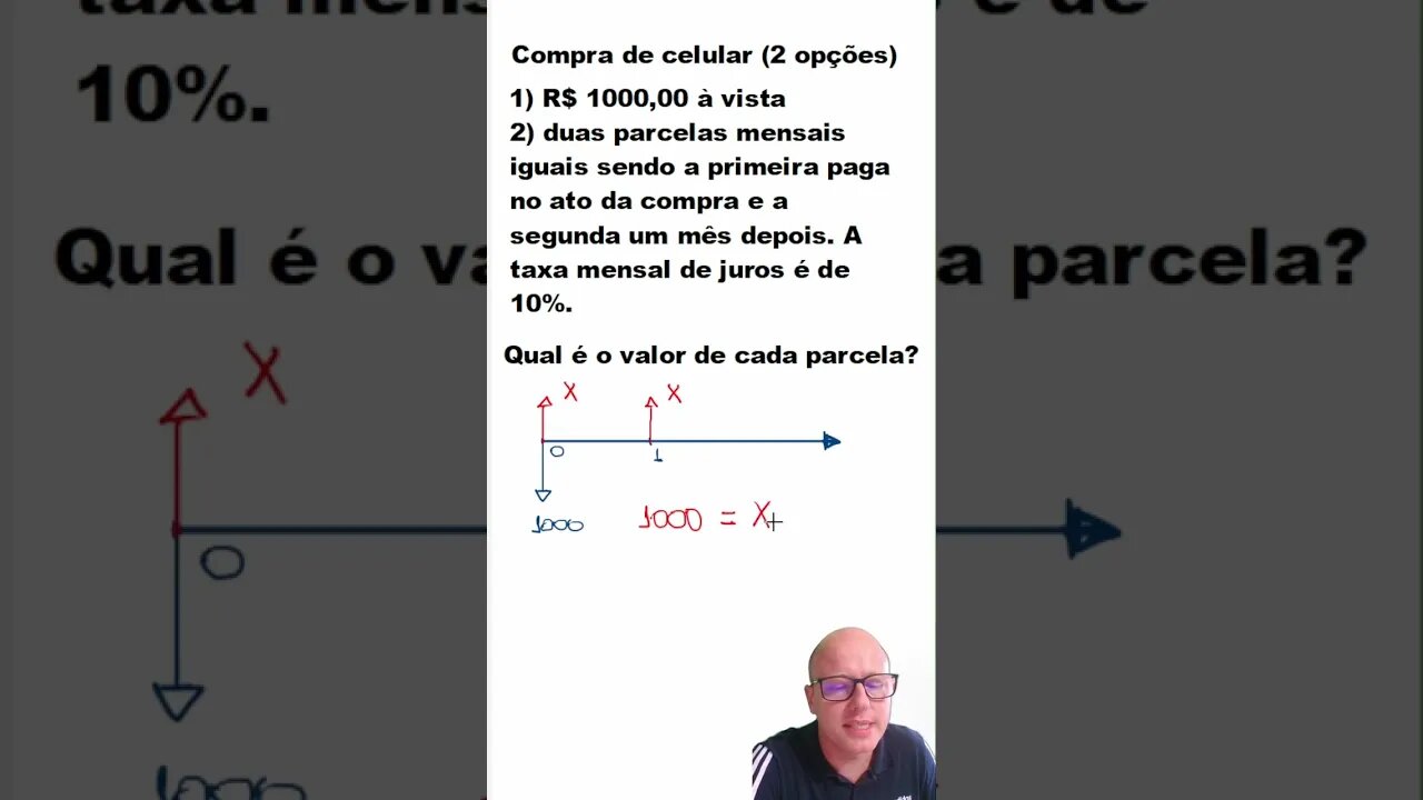 Encontre o valor da prestação na compra do celular. #Finanças #shorts