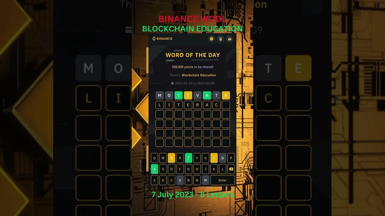 Crack the Code with Binance WODL: Get Daily Crypto Word Answers! 🎮💡[7 july 2023] #shorts #binance