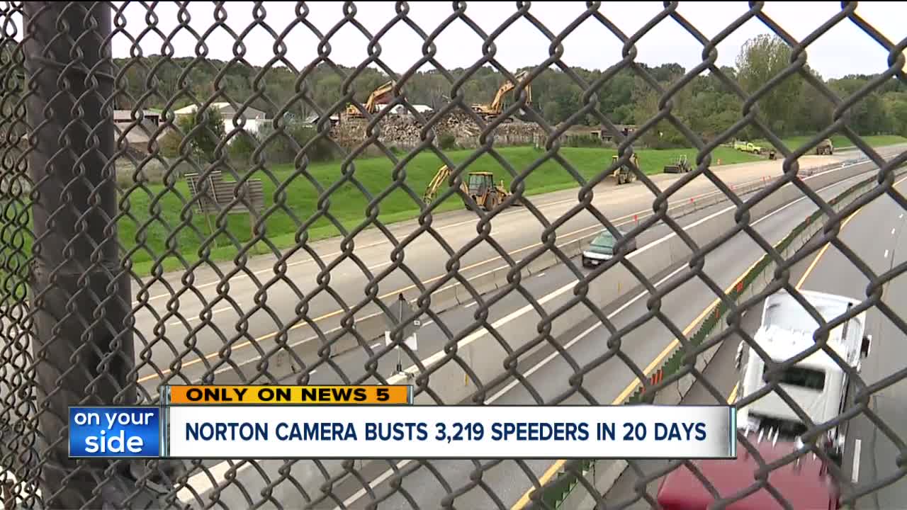 Norton speed camera in construction zone nabs 3,219 drivers in 20 days