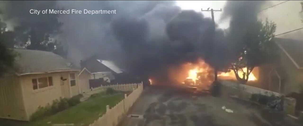 Helmet footage shows firefighters battling California fires
